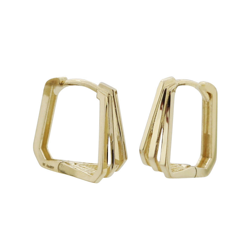 Square Spiral Huggie Hoops