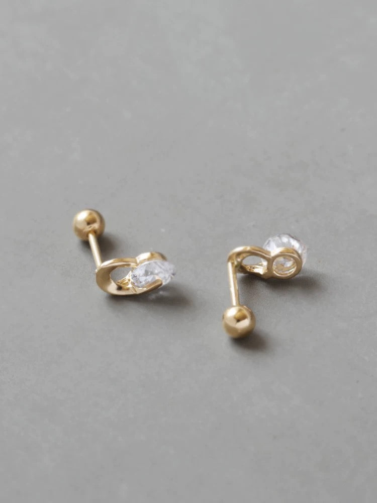 Picket Round Stud Earrings