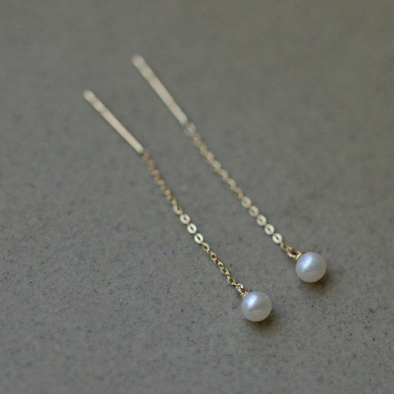 Pearl Ball Chain Earrings