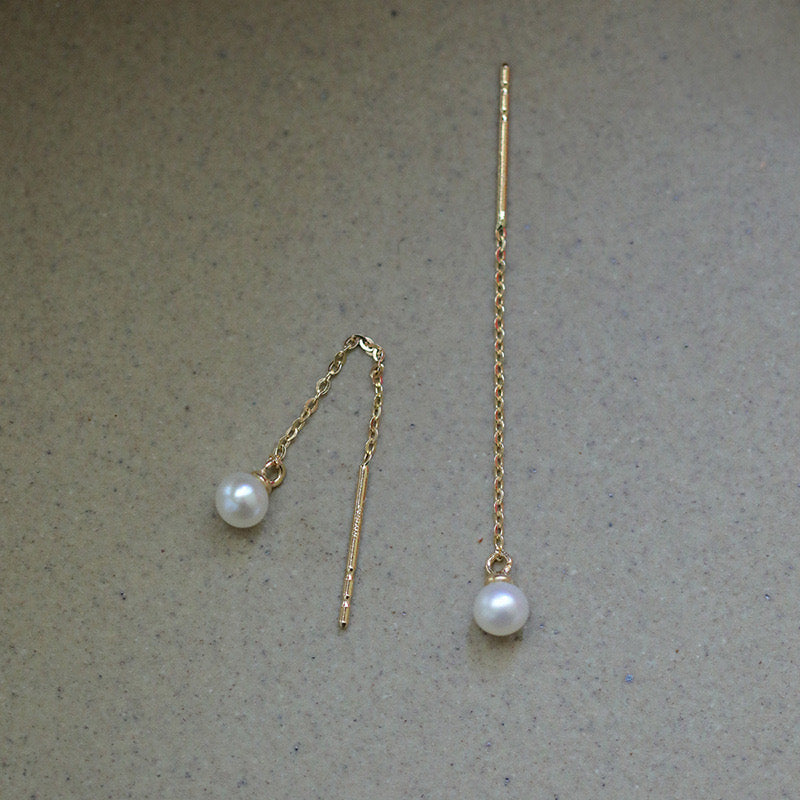 Pearl Ball Chain Earrings