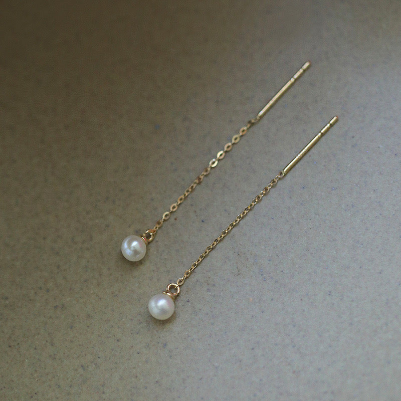 Pearl Ball Chain Earrings