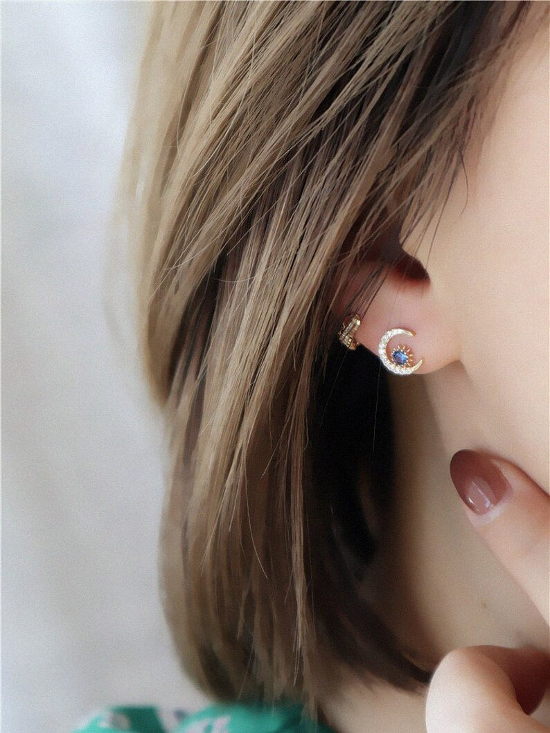 Asymmetric Celestial Stud Earrings