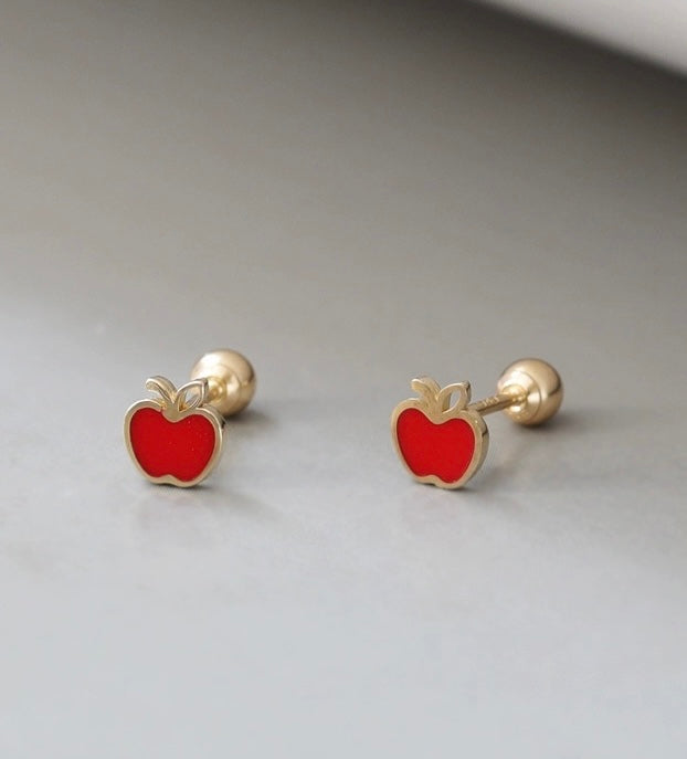 Red Apple Stud Earrings