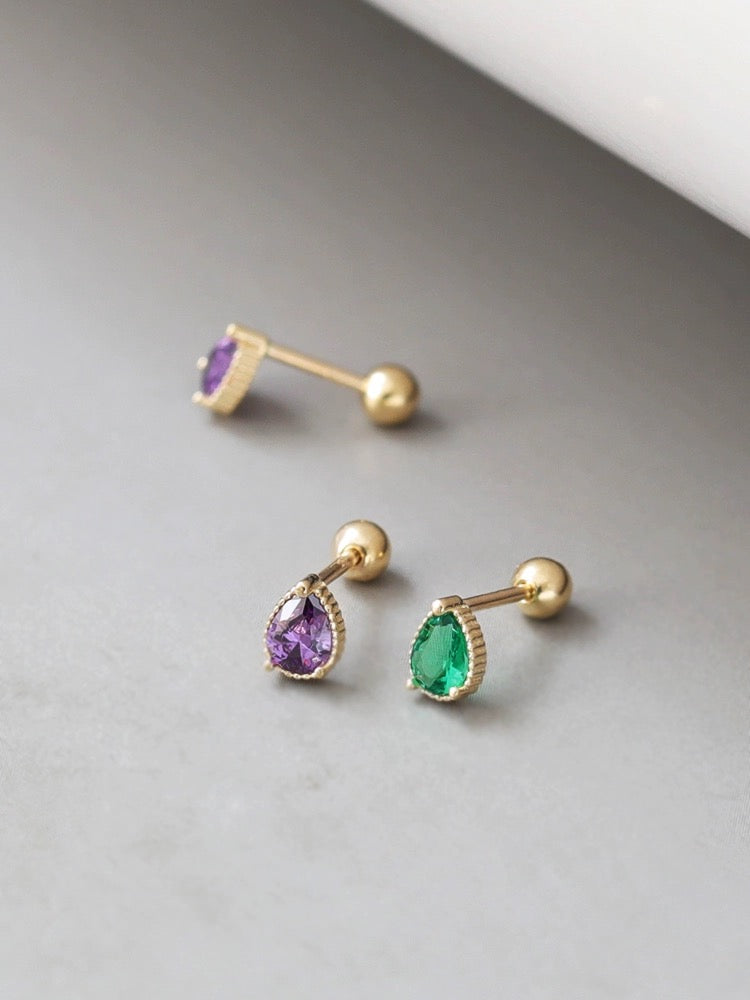 Beaded Teardrop Stud Earrings