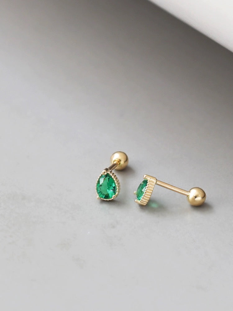 Beaded Teardrop Stud Earrings