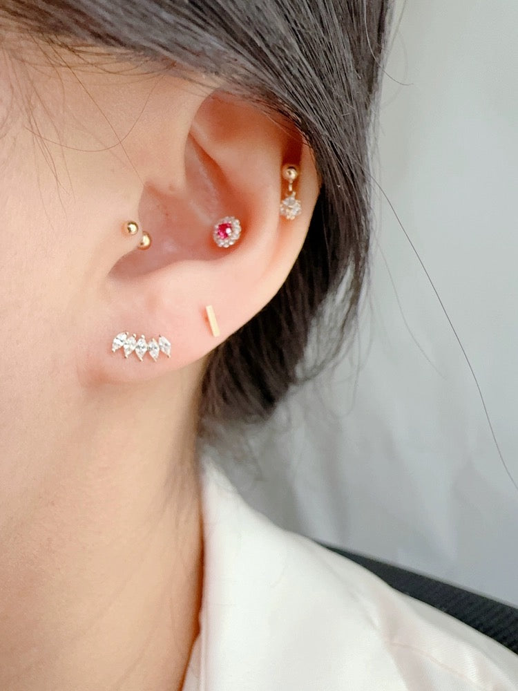 Asymmetric Wave Crest Stud Earrings