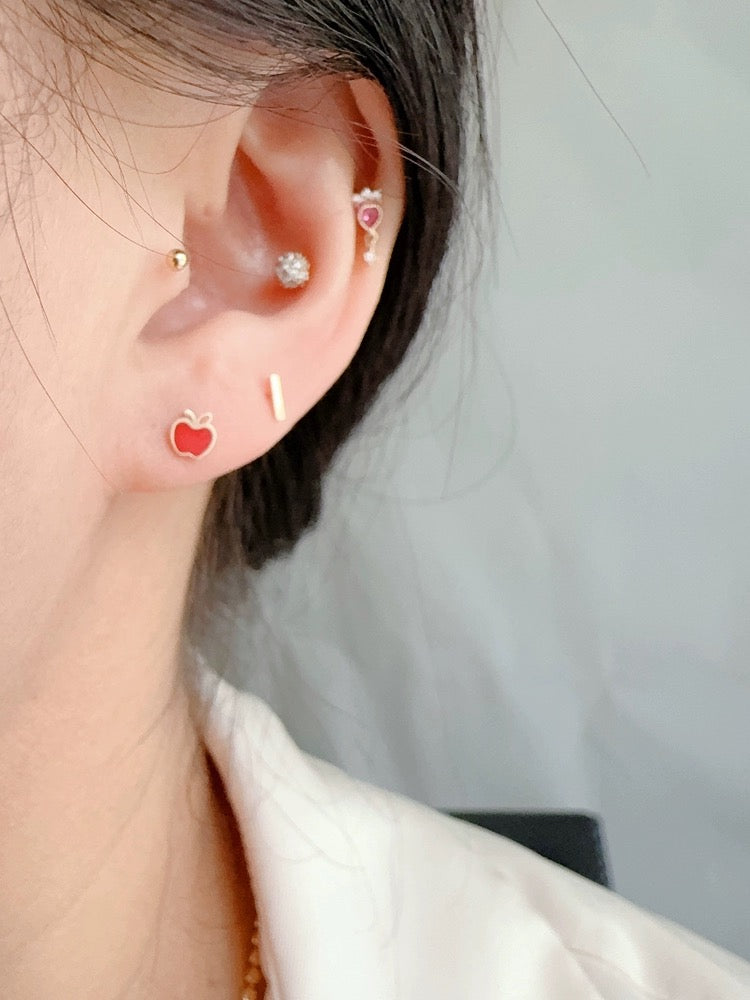 Red Apple Stud Earrings