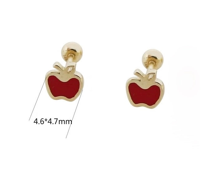 Red Apple Stud Earrings