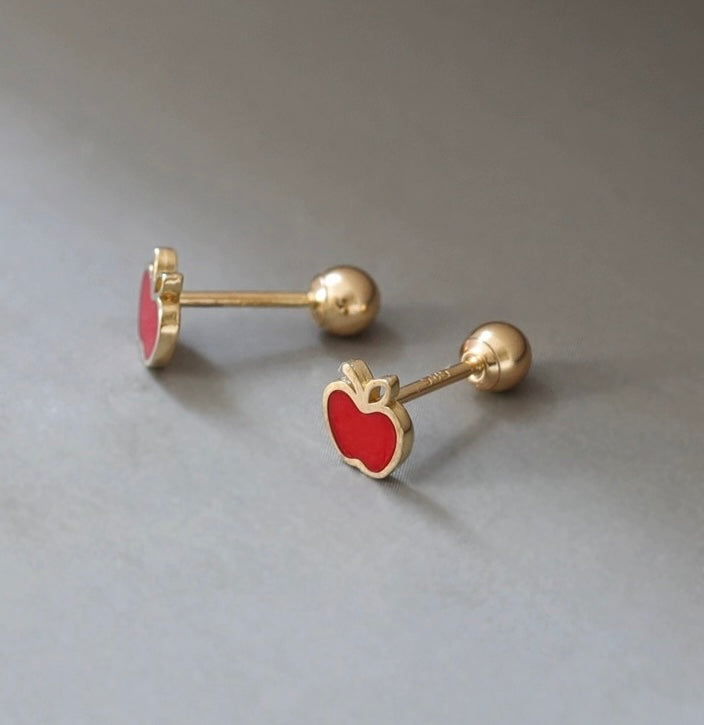 Red Apple Stud Earrings