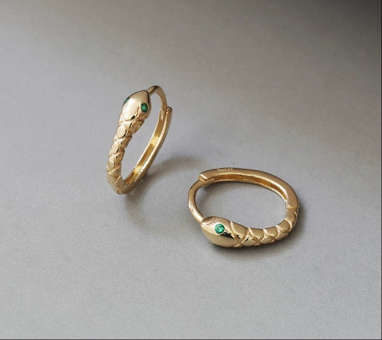 Snake Head Hoop Earrings