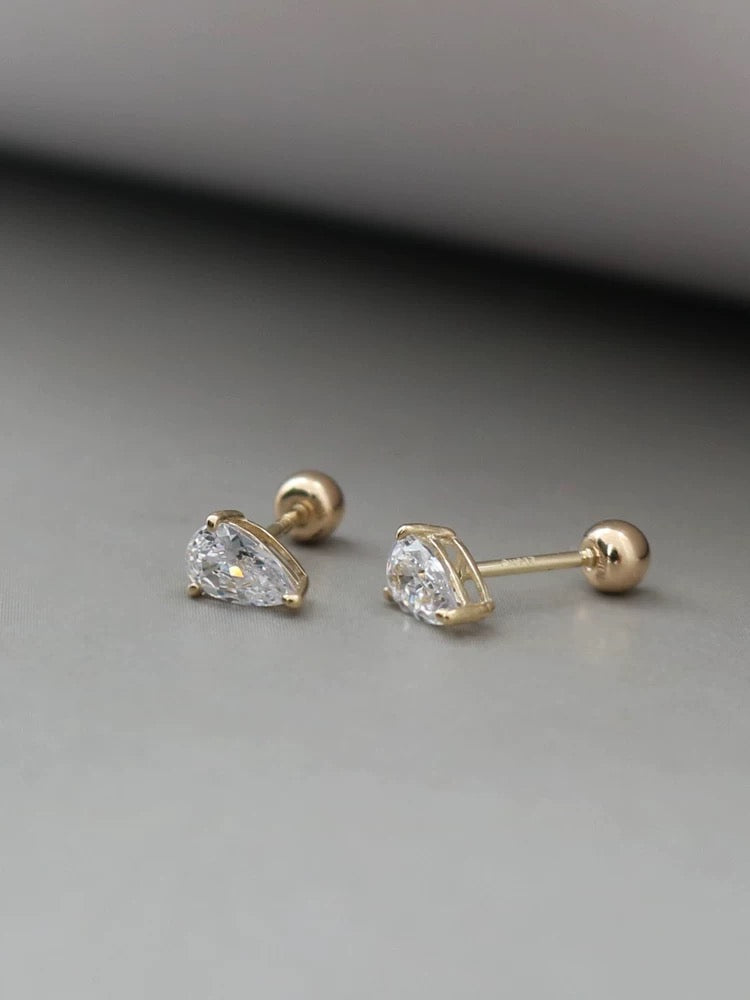 Lozenge Moissanite Stud Earrings