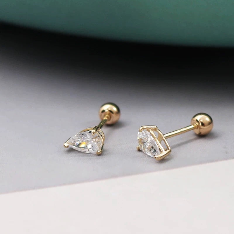 Lozenge Moissanite Stud Earrings