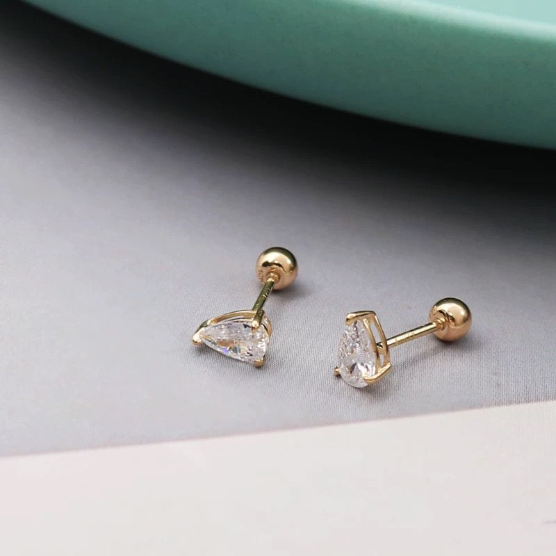 Lozenge Moissanite Stud Earrings