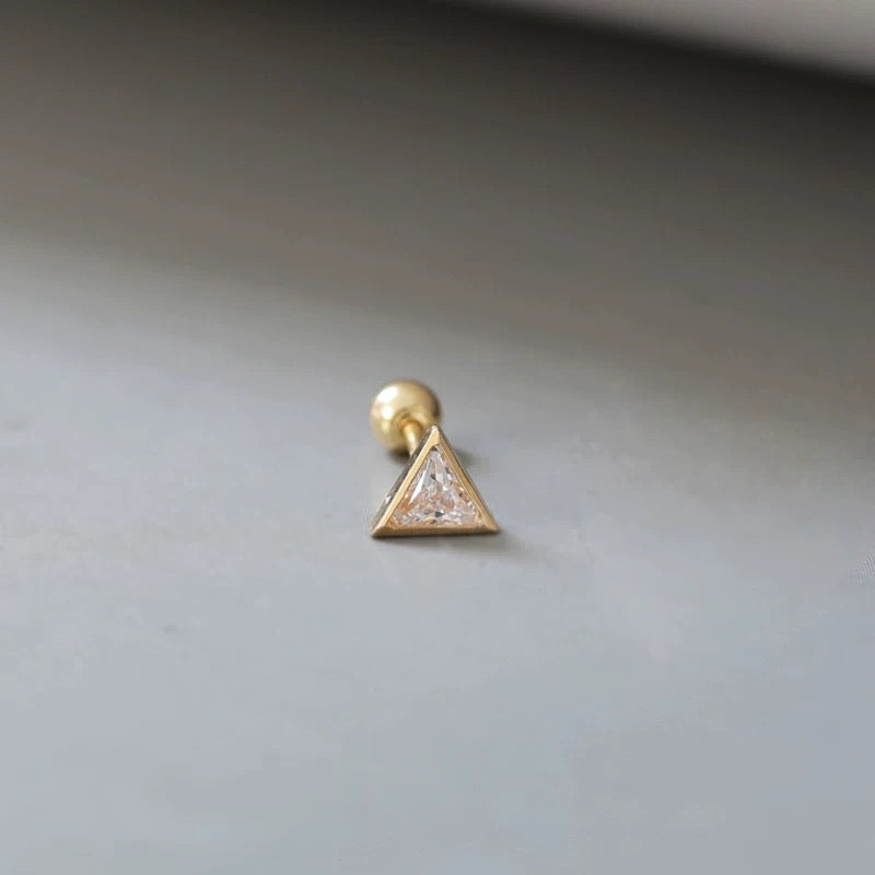 Triangular Moissanite Stud Earrings