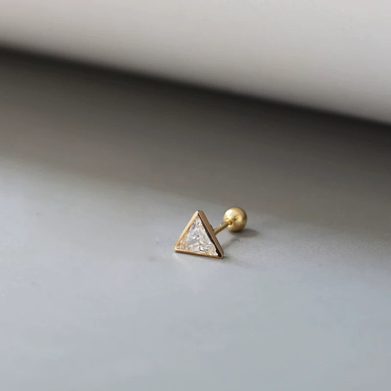 Triangular Moissanite Stud Earrings