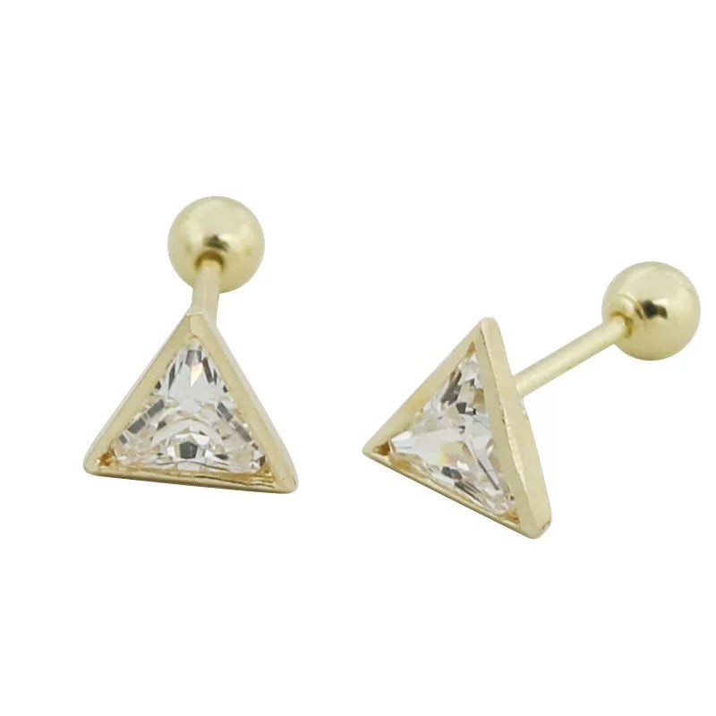 Triangular Moissanite Stud Earrings