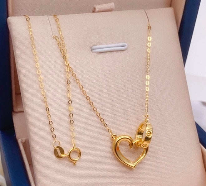 Linked Love Screw Heart Necklace