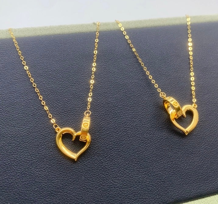 Linked Love Screw Heart Necklace