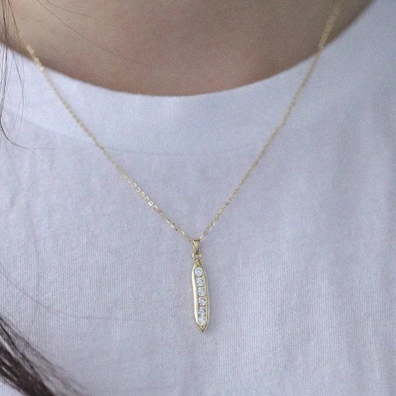 Pea Pod Charm Necklace