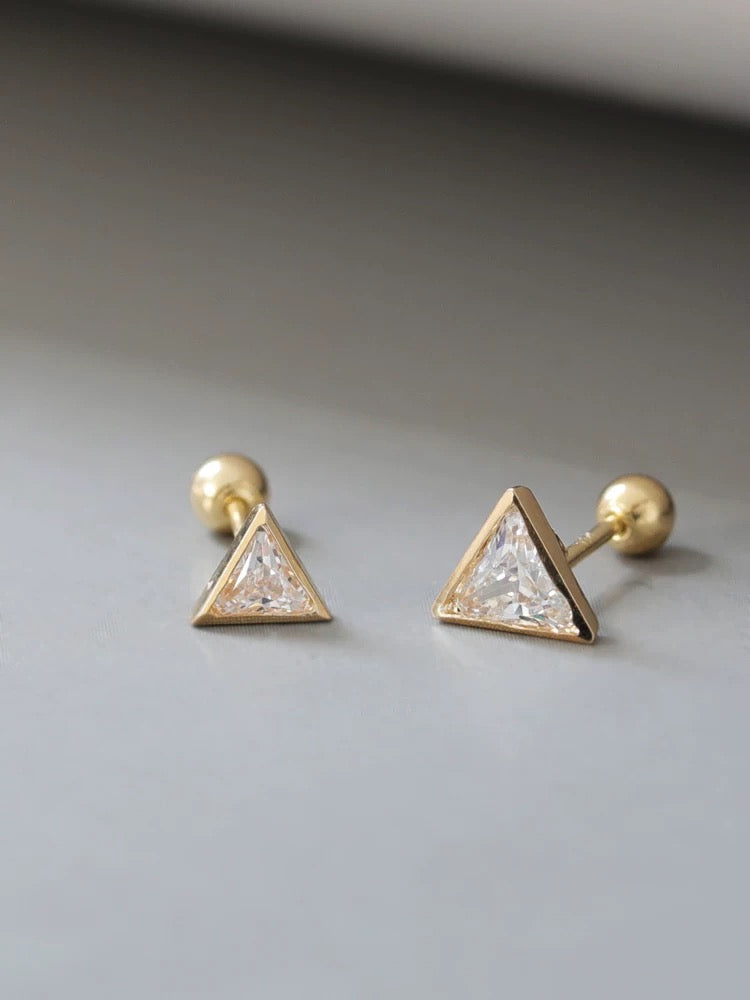 Triangular Moissanite Stud Earrings