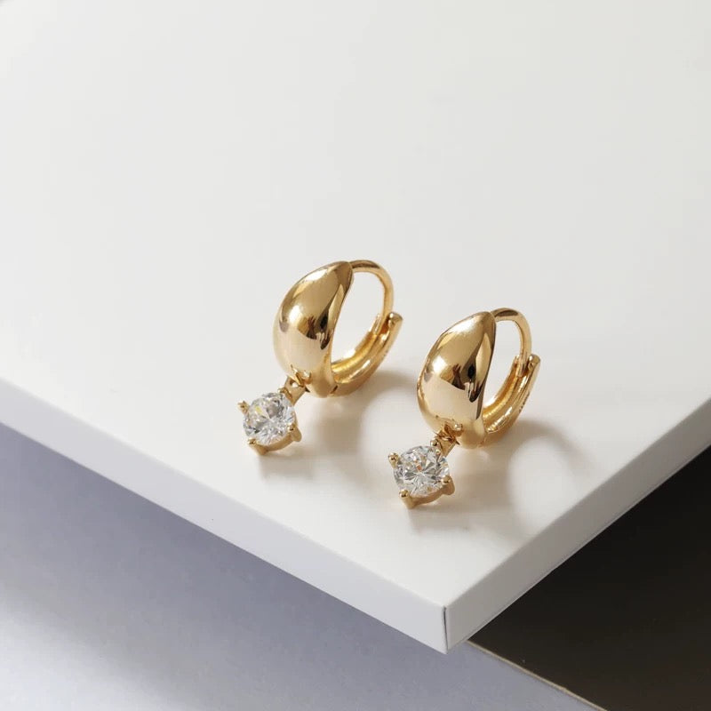 Cuff Curl Drop Huggie Hoops