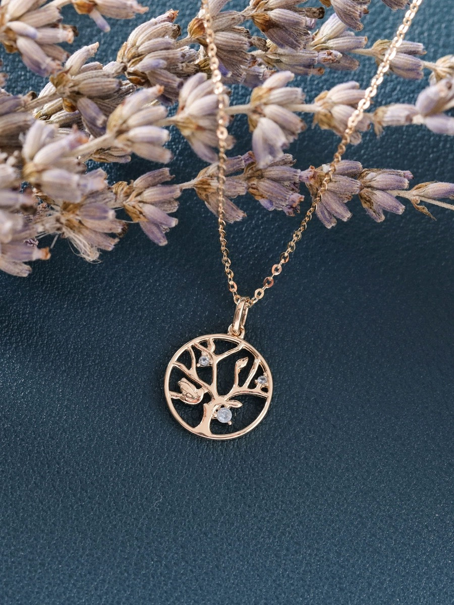 Tree of Life Circle Charm Necklace