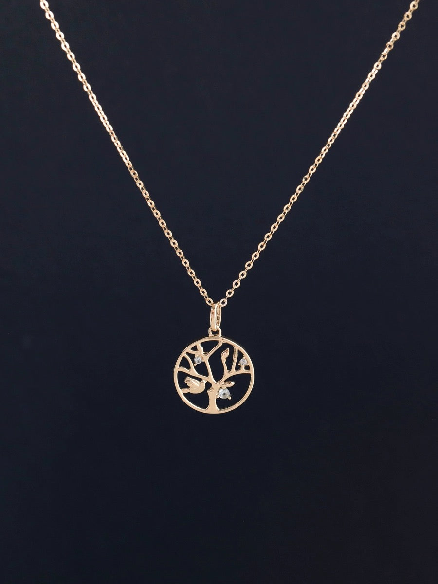 Tree of Life Circle Charm Necklace