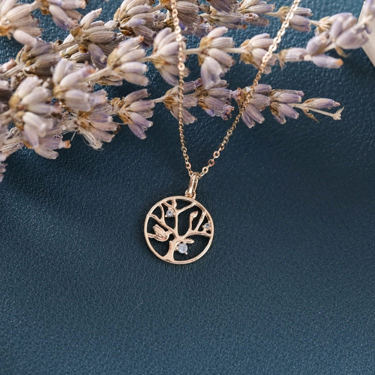 Tree of Life Circle Charm Necklace