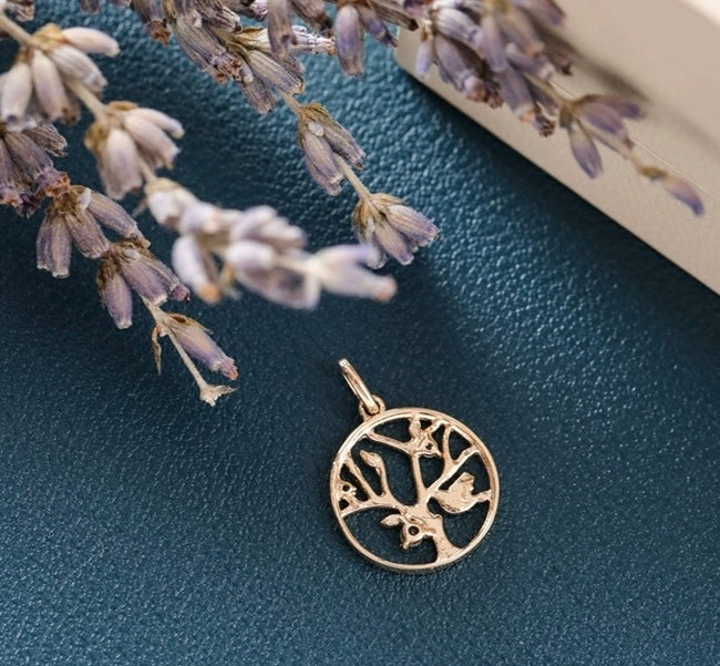 Tree of Life Circle Charm Pendant