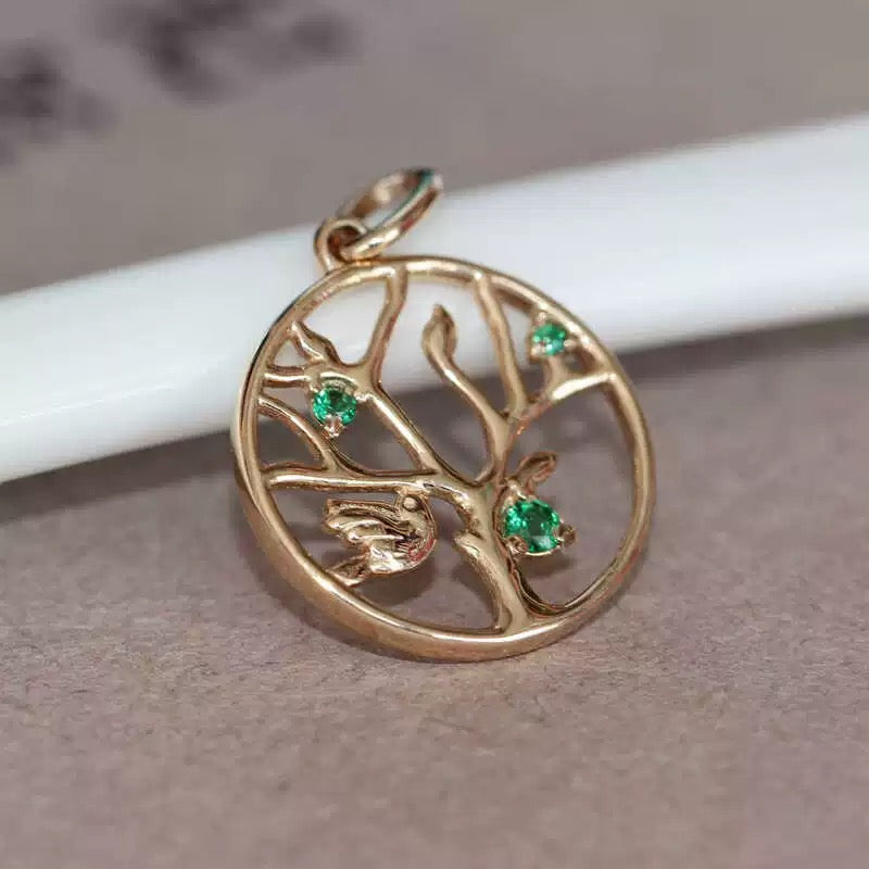 Tree of Life Circle Charm Pendant