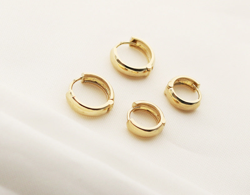 Round Thick Hoop Earrings