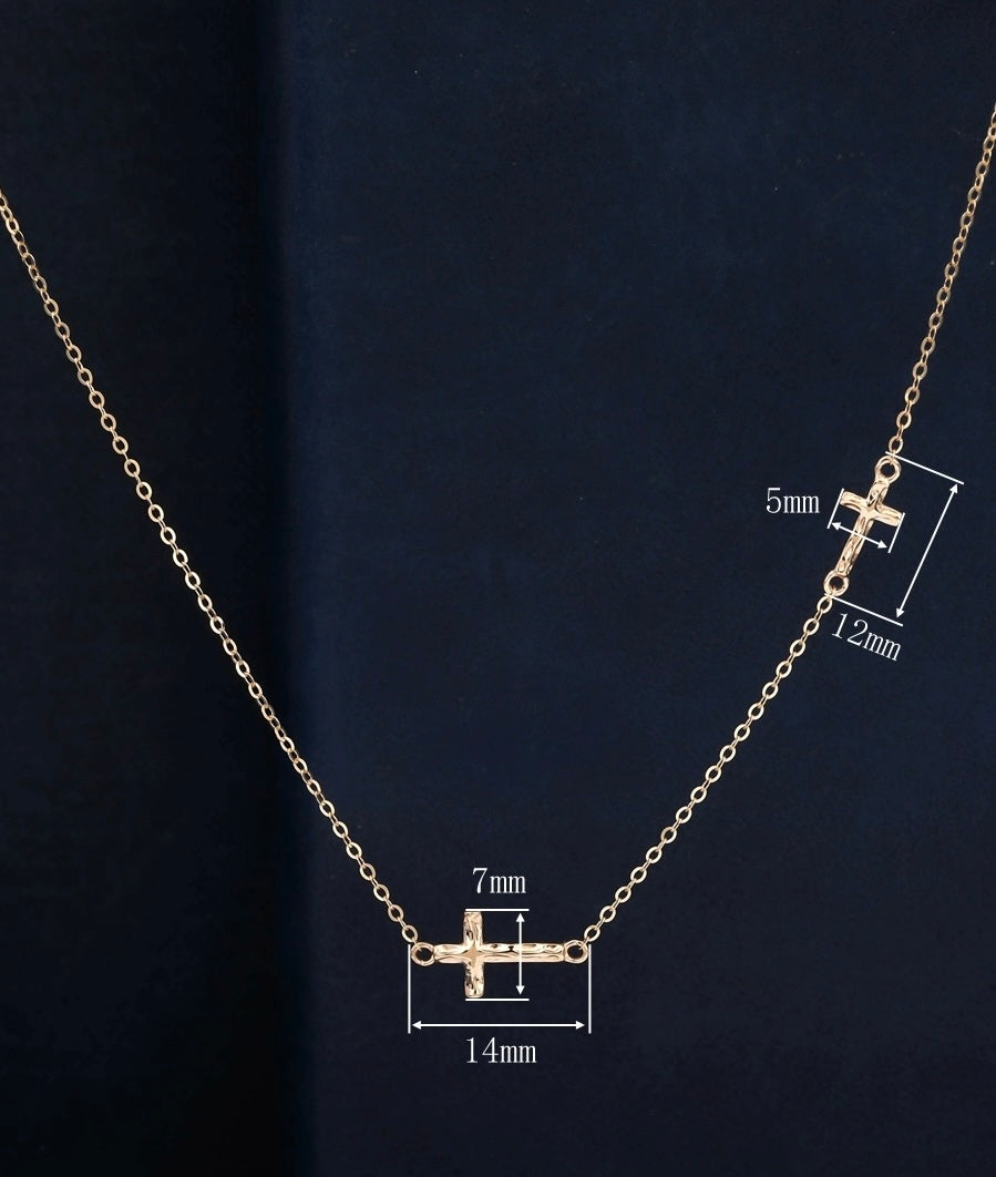 Twin Cross Chain Necklace