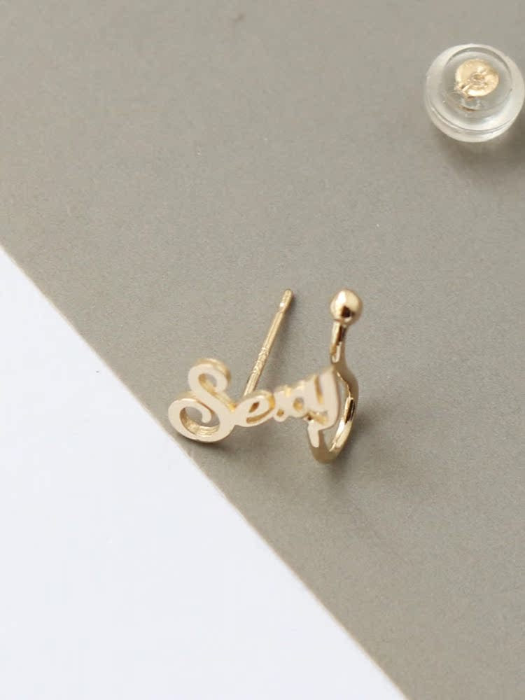 'Sexy' Lobe Cuff Stud Earrings