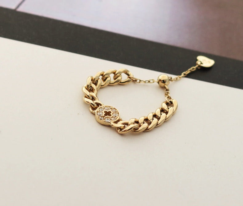 Adjustable Solita Cuban Chain Ring