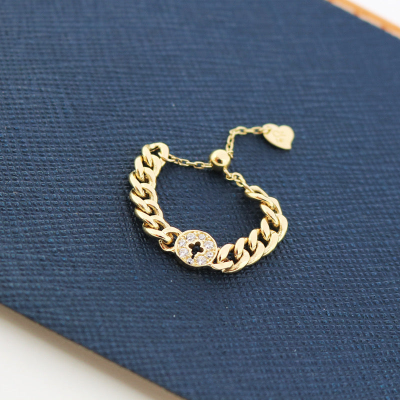 Adjustable Solita Cuban Chain Ring