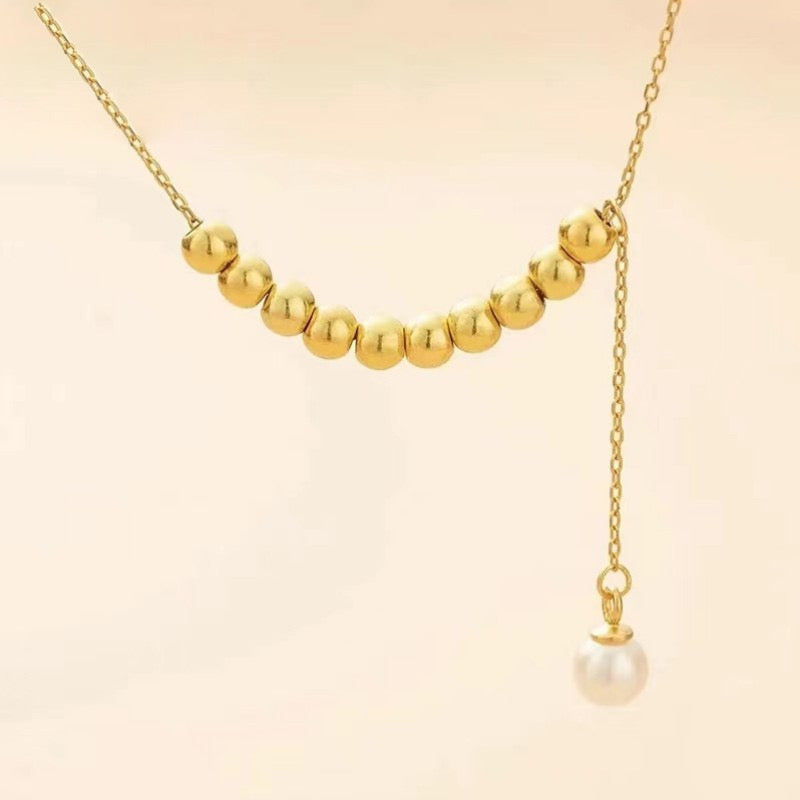 Beth Pearl Bead Drop Necklace