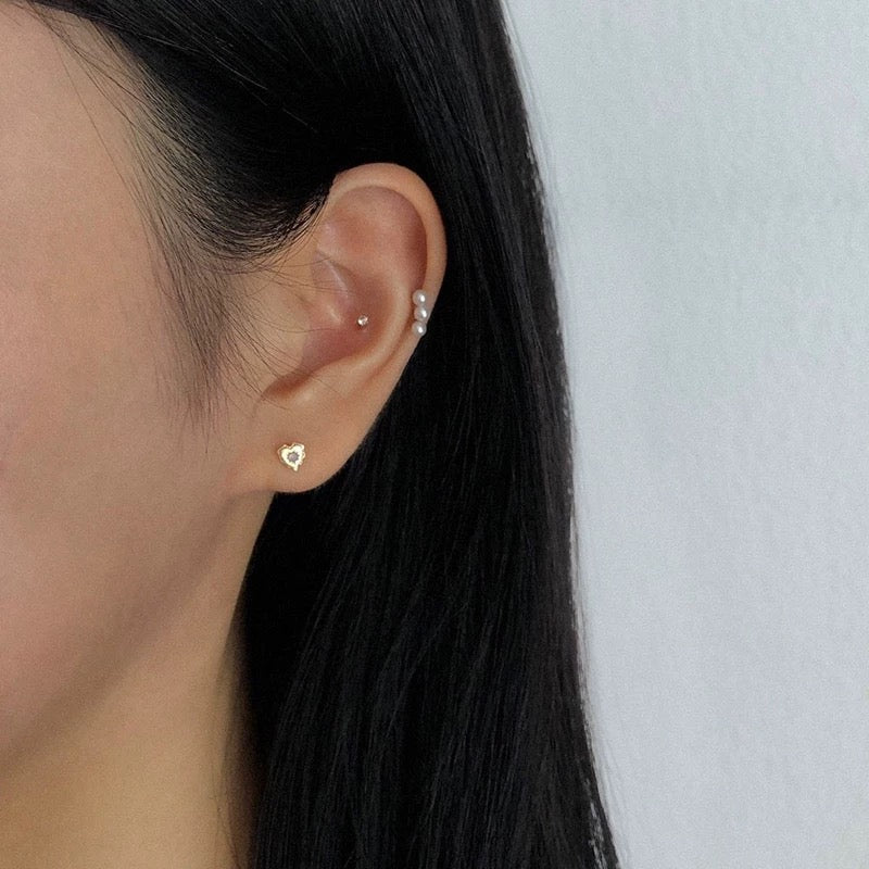 Greta Opal Heart Stud Earrings