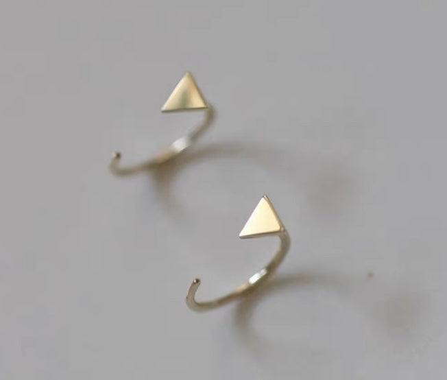 Mini Triangles Ear Cuff Hook Earrings