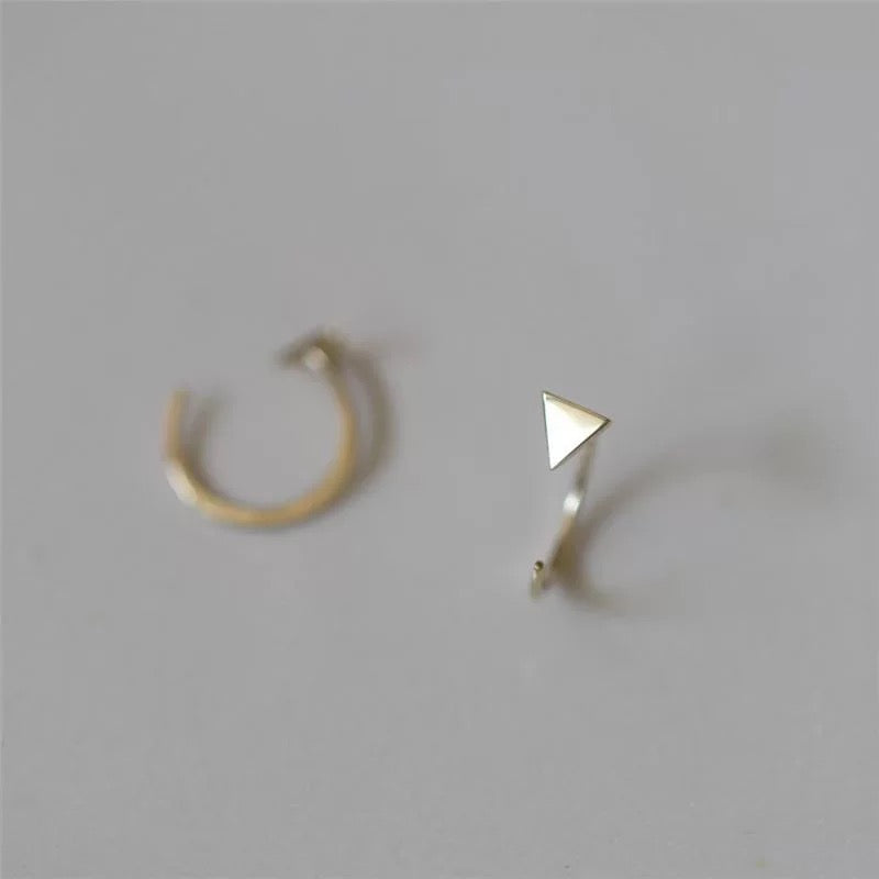 Mini Triangles Ear Cuff Hook Earrings