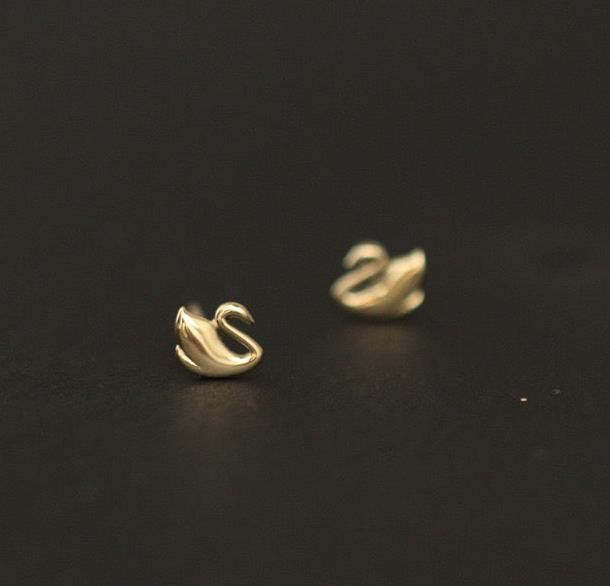 Petite Swans Stud Earrings