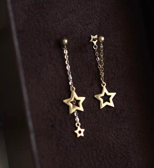 Stars n Stars Chain Stud Earrings