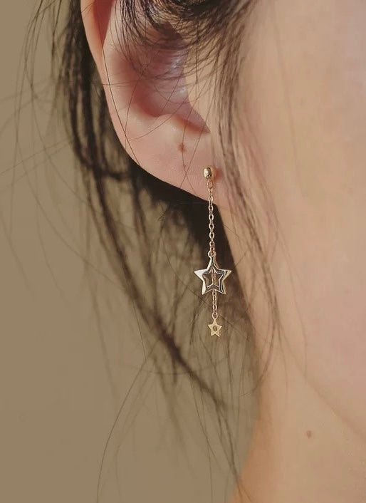 Stars n Stars Chain Stud Earrings