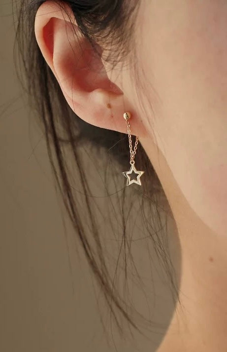 Stars n Stars Chain Stud Earrings