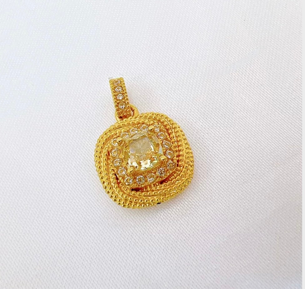 Cherish Amber Stone Charm Pendant