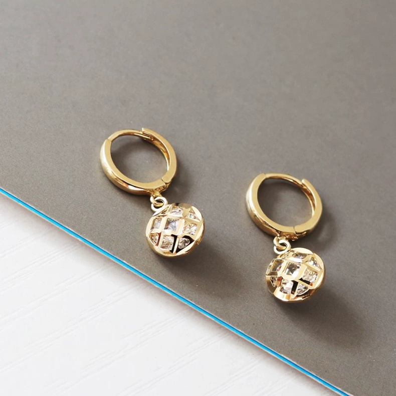 Hanging Pineapple Discs Hoop Earrings