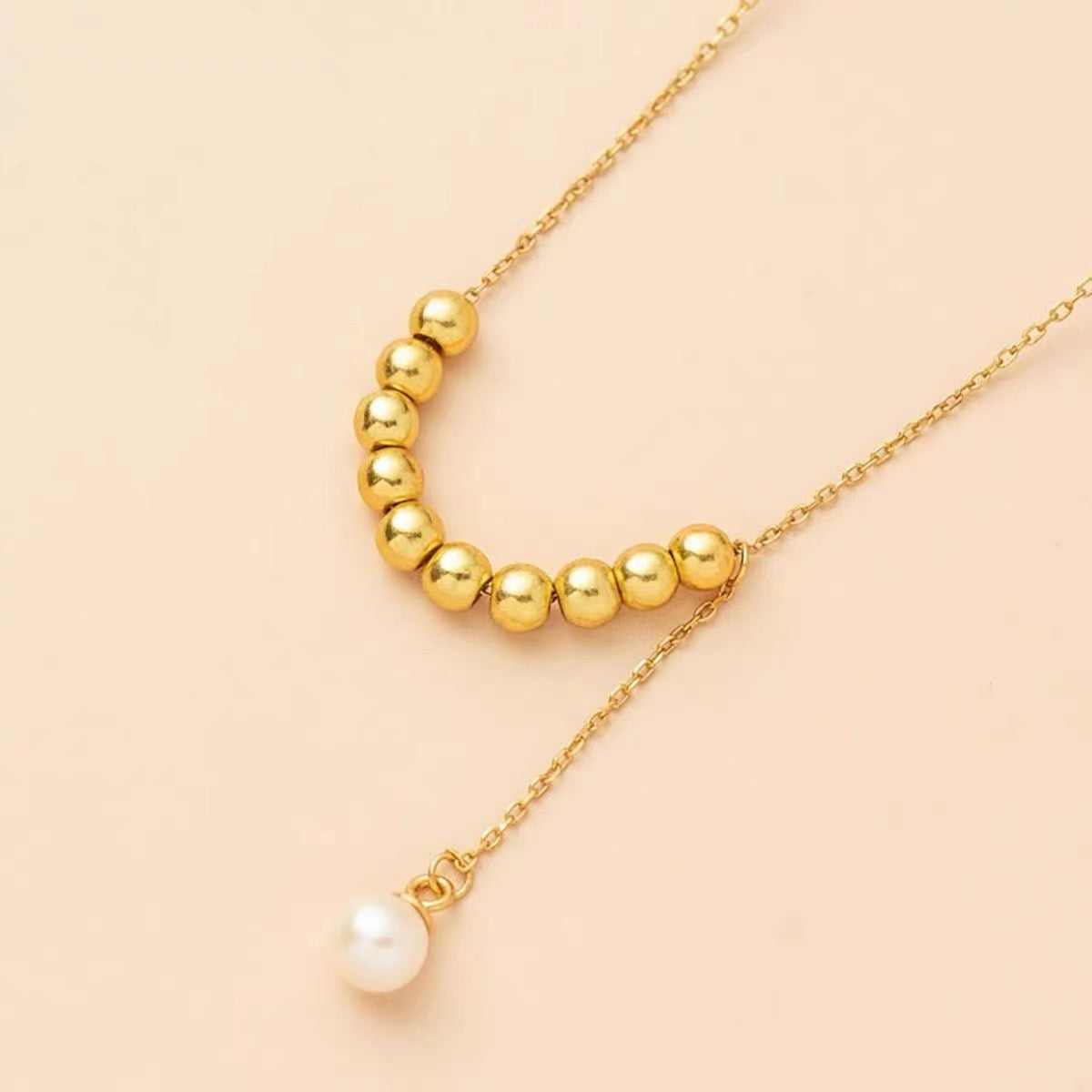 Beth Pearl Bead Drop Necklace