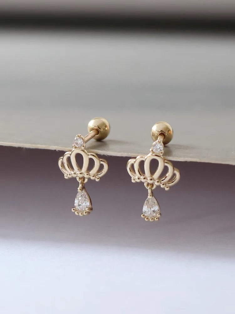 Coronet Pear Drop Stud Earrings