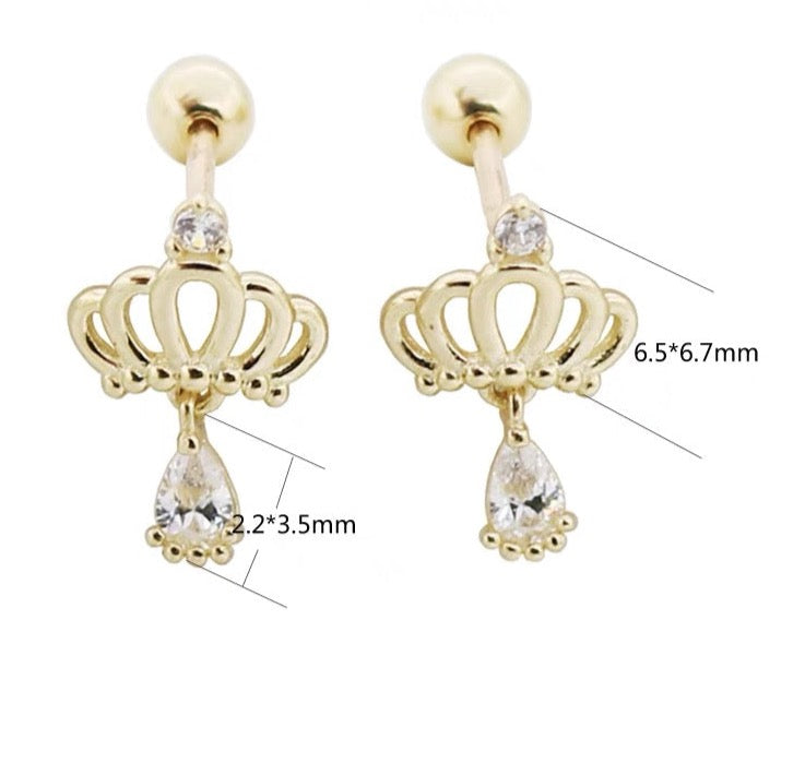 Coronet Pear Drop Stud Earrings