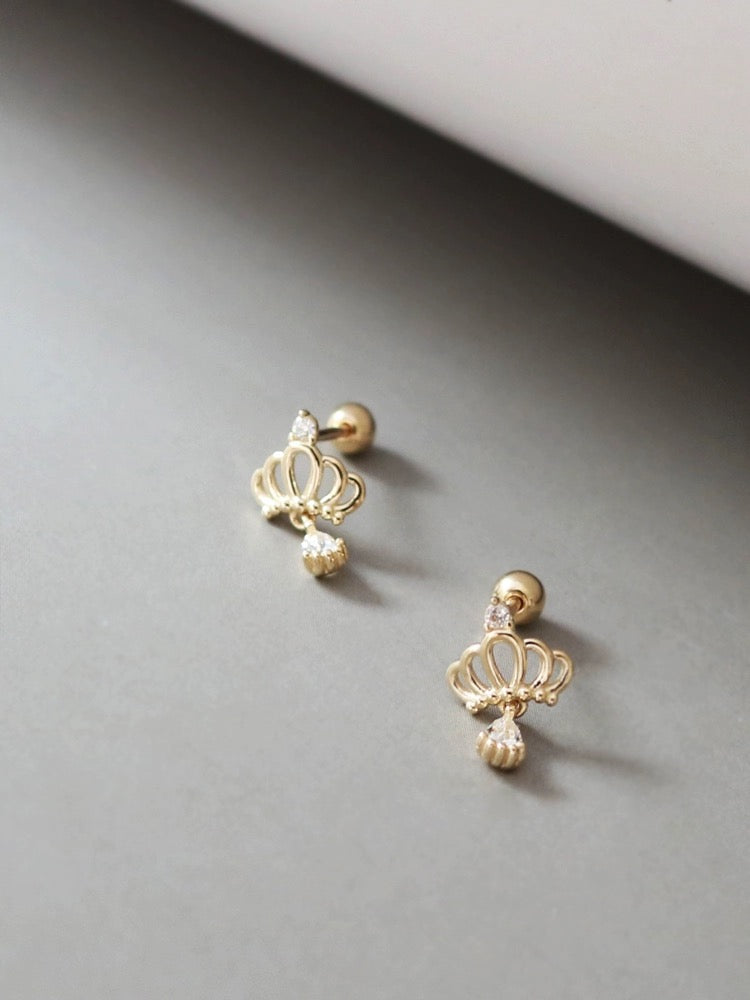 Coronet Pear Drop Stud Earrings