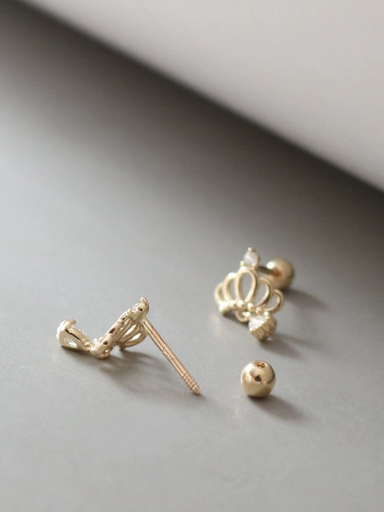 Coronet Pear Drop Stud Earrings